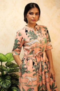 Multicolor Block Printed Pure Cotton One Piece Dress - Luxurion World