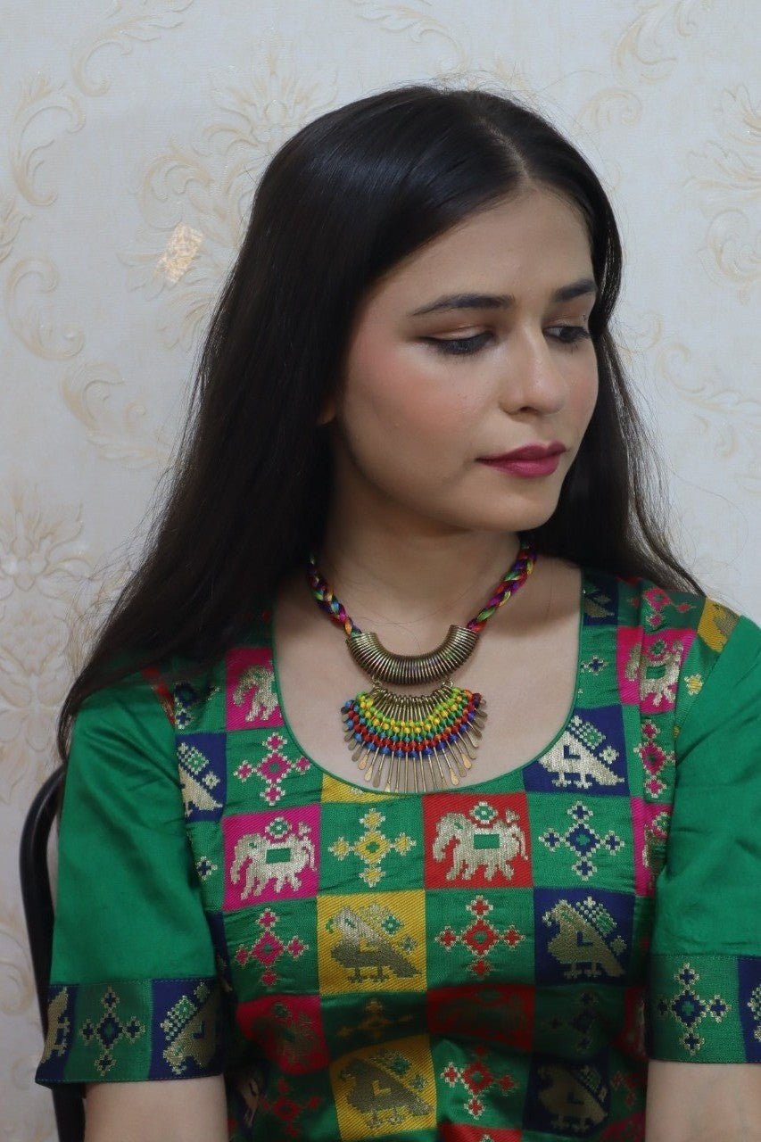 Multicolor Brocade Kurti With Pant - Luxurion World