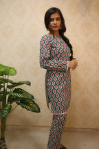 Multicolor Cotton Block Printed Short Suit with Straight Pant - Luxurion World