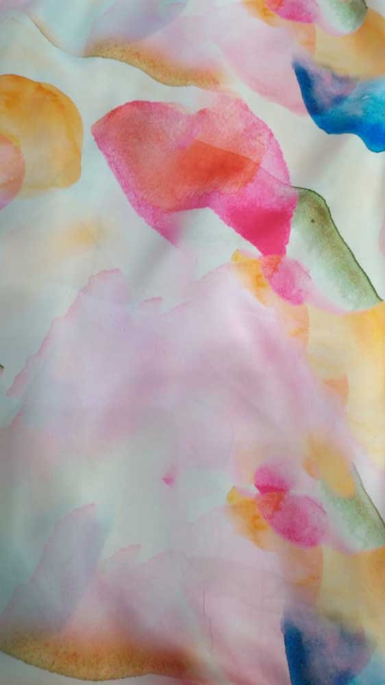 Multicolor Digital Printed Crepe Satin Fabric ( 1 Mtr )