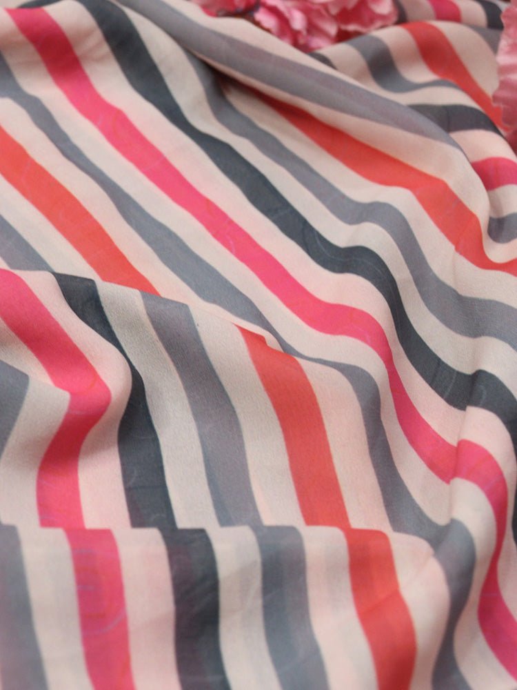 Multicolor Digital Printed Georgette Fabric ( 1 Mtr ) - Luxurion World