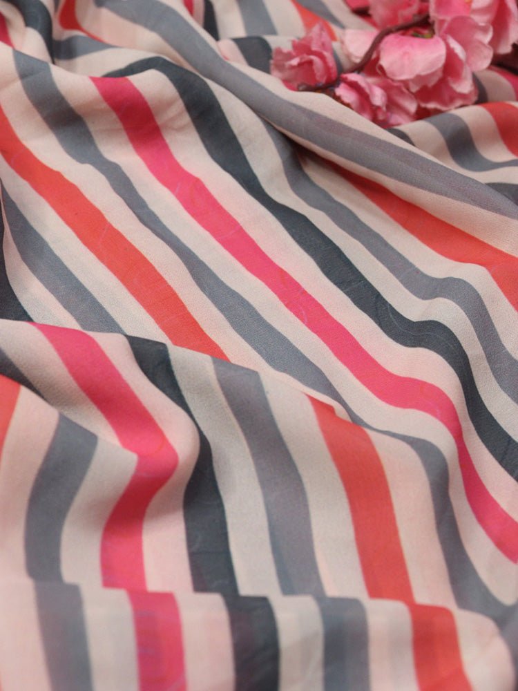 Multicolor Digital Printed Georgette Fabric ( 1 Mtr )