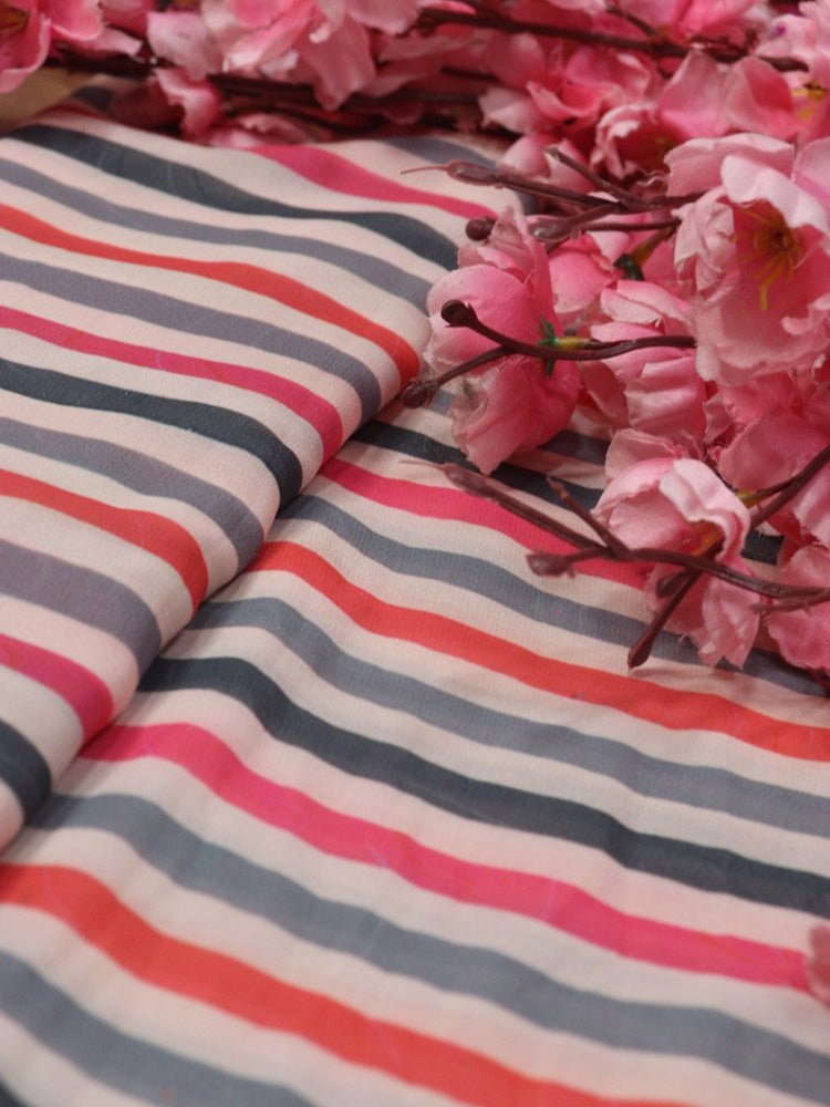 Multicolor Digital Printed Georgette Fabric ( 1 Mtr ) - Luxurion World