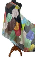 Multicolor Digital Printed Linen Dupatta - Luxurion World