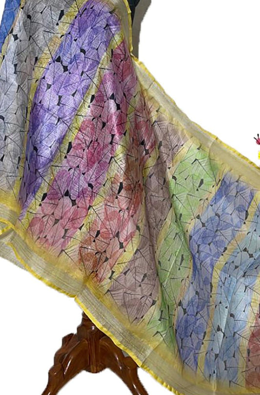 Multicolor Digital Printed Linen Dupatta - Luxurion World