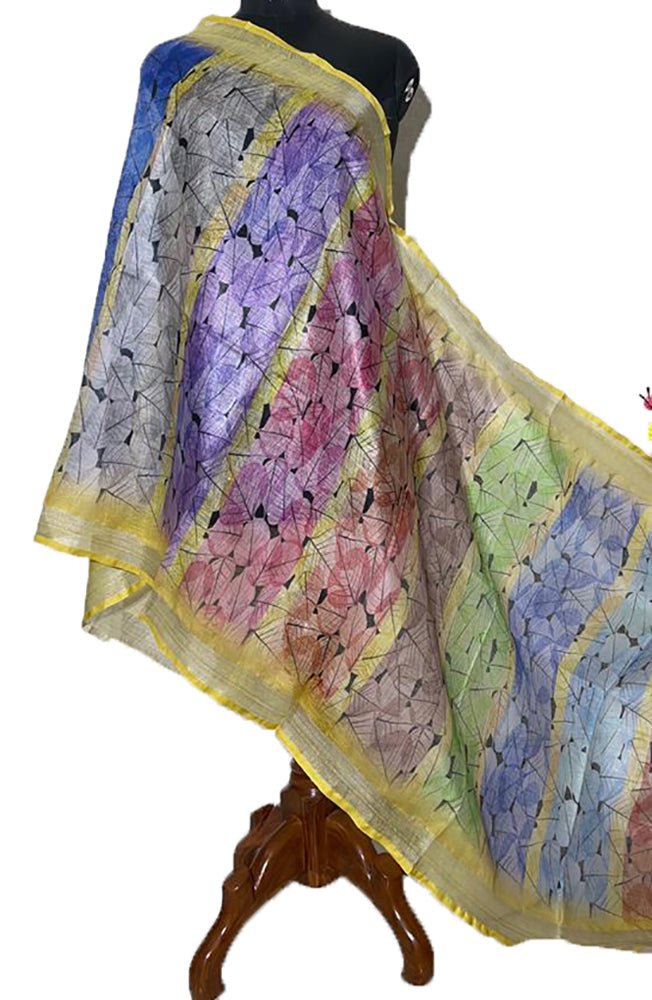 Multicolor Digital Printed Linen Dupatta - Luxurion World
