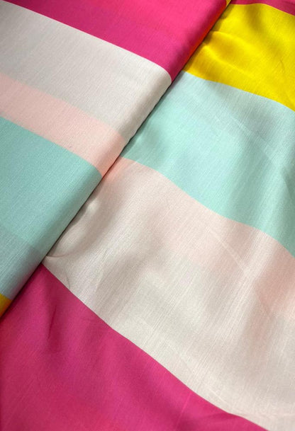 Multicolor Digital Printed Linen Fabric ( 1 Mtr )