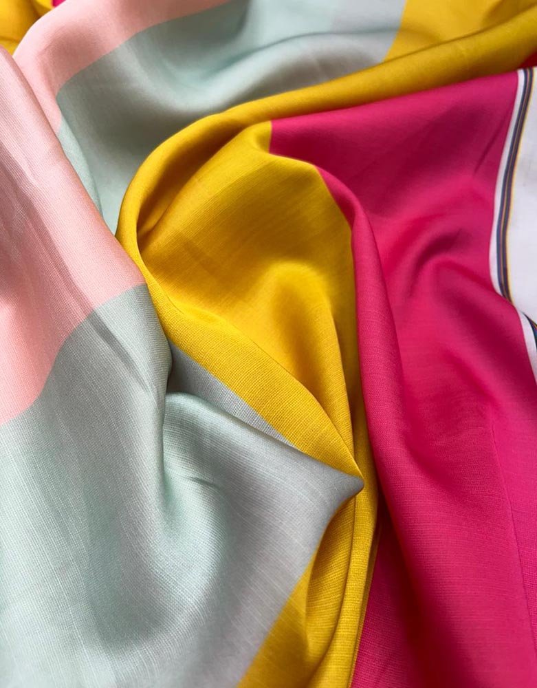 Multicolor Digital Printed Linen Fabric ( 1 Mtr ) - Luxurion World