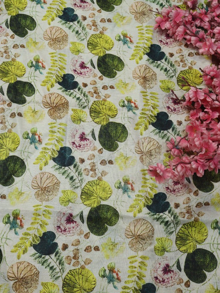 Multicolor Digital Printed Linen Jute Fabric (1 mtr) - Luxurion World