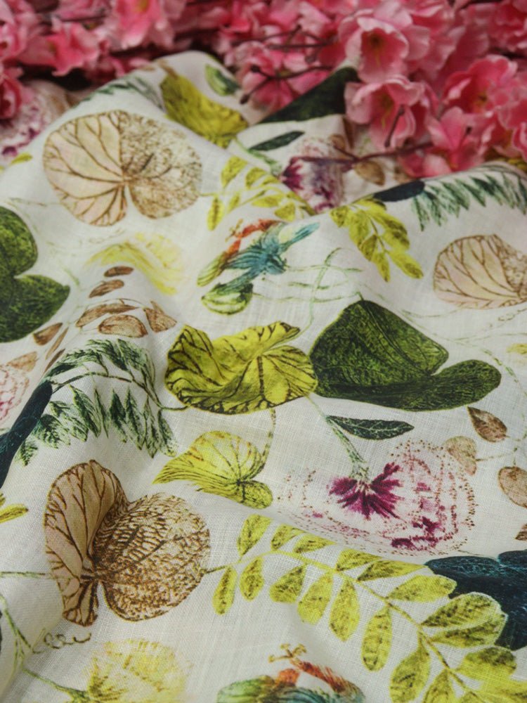 Multicolor Digital Printed Linen Jute Fabric (1 mtr) - Luxurion World