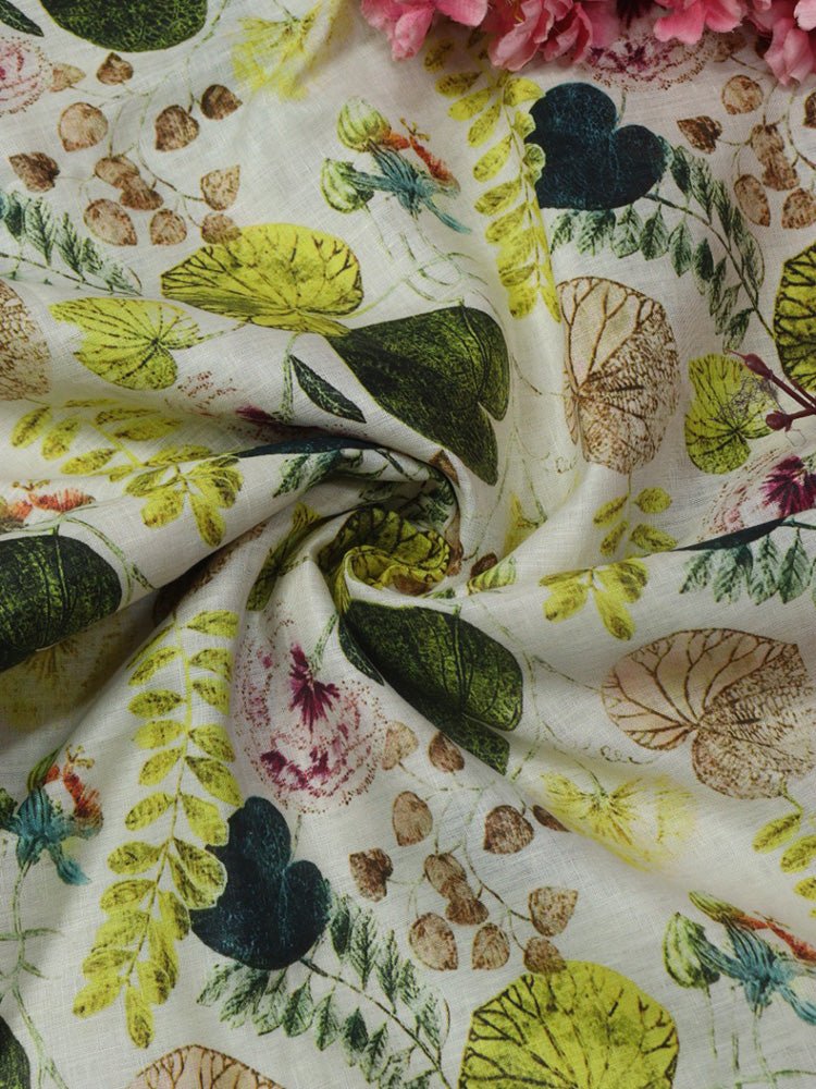 Multicolor Digital Printed Linen Jute Fabric (1 mtr) - Luxurion World