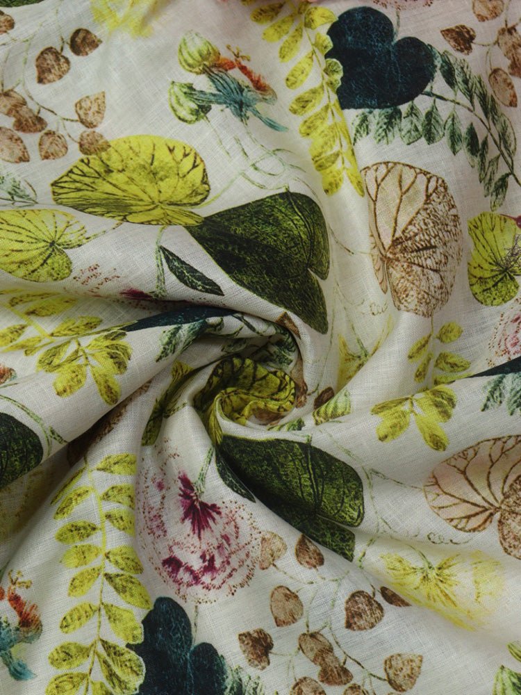 Multicolor Digital Printed Linen Jute Fabric (1 mtr) - Luxurion World