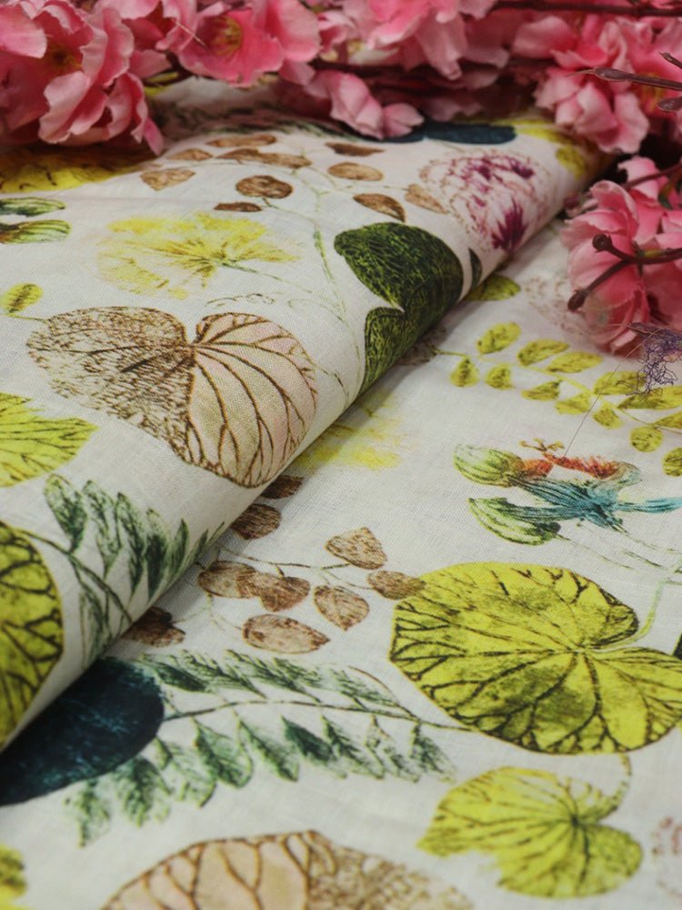 Multicolor Digital Printed Linen Jute Fabric (1 mtr)