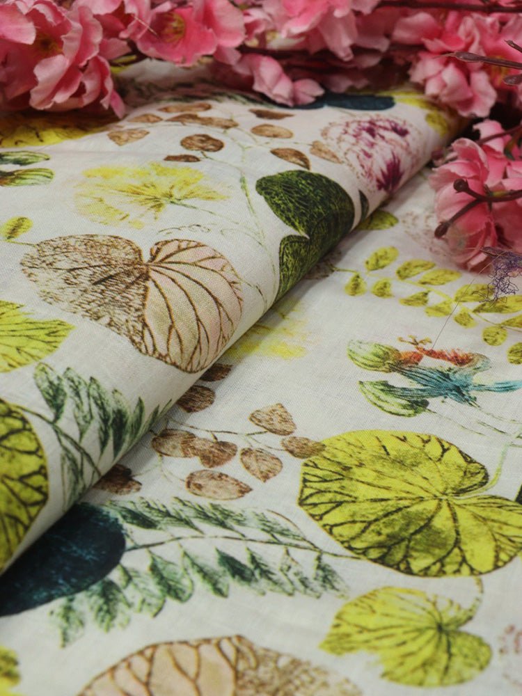 Multicolor Digital Printed Linen Jute Fabric (1 mtr) - Luxurion World