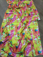 Multicolor Digital Printed Tie & Dye Satin Silk Saree - Luxurion World
