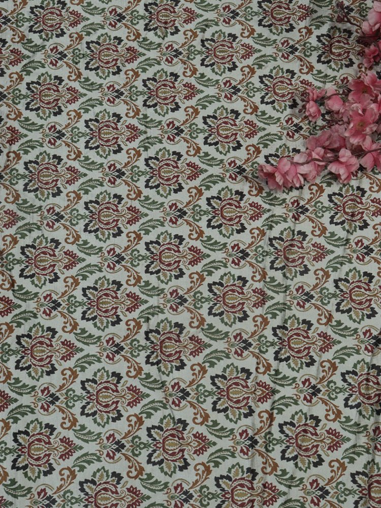 Multicolor Digital Printed Velvet Cotton Fabric ( 1 Mtr ) - Luxurion World