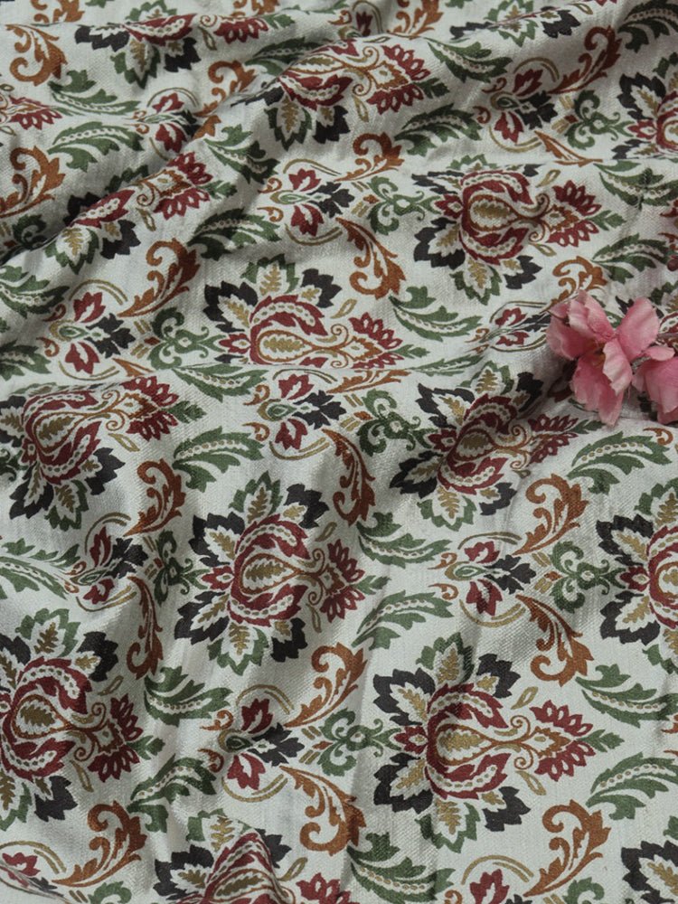 Multicolor Digital Printed Velvet Cotton Fabric ( 1 Mtr ) - Luxurion World