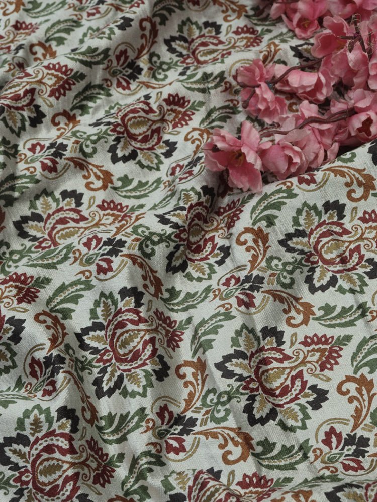 Multicolor Digital Printed Velvet Cotton Fabric ( 1 Mtr ) - Luxurion World