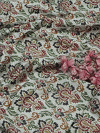 Multicolor Digital Printed Velvet Cotton Fabric ( 1 Mtr ) - Luxurion World