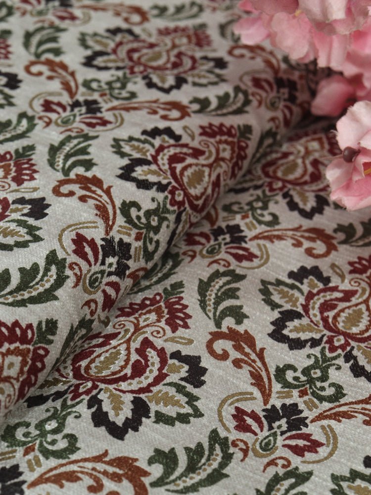 Multicolor Digital Printed Velvet Cotton Fabric ( 1 Mtr ) - Luxurion World