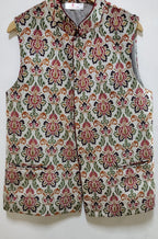Multicolor Digital Printed Velvet Nehru Jacket - Luxurion World
