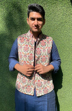 Multicolor Digital Printed Velvet Nehru Jacket - Luxurion World