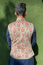 Multicolor Digital Printed Velvet Nehru Jacket - Luxurion World