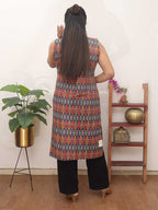 Multicolor Double Ikat Pure Cotton Reversible Jacket - Luxurion World