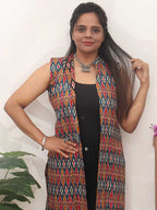 Multicolor Double Ikat Pure Cotton Reversible Jacket - Luxurion World