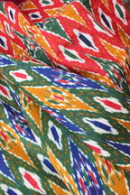 Multicolor Double Ikat Pure Cotton Reversible Long Jacket - Luxurion World