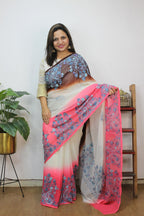 Multicolor Embroidered Kashmiri Aari Work Georgette Saree - Luxurion World