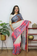 Multicolor Embroidered Kashmiri Aari Work Georgette Saree - Luxurion World