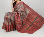 Multicolor Embroidered Kashmiri Kani Work Pure Silk Saree - Luxurion World