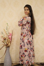 Multicolor Floral Angrakha Pattern Digital Printed Georgette One Piece - Luxurion World