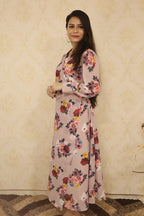 Multicolor Floral Angrakha Pattern Digital Printed Georgette One Piece - Luxurion World