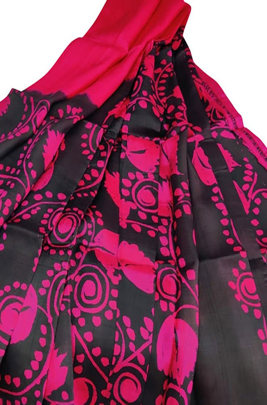 Multicolor Hand Batik Pure Bishnupuri Silk Saree - Luxurion World