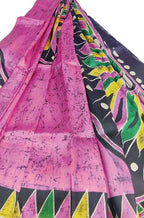 Multicolor Hand Batik Pure Bishnupuri Silk Saree - Luxurion World