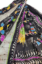 Multicolor Hand Batik Pure Bishnupuri Silk Saree - Luxurion World
