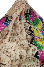 Multicolor Hand Batik Pure Bishnupuri Silk Saree - Luxurion World