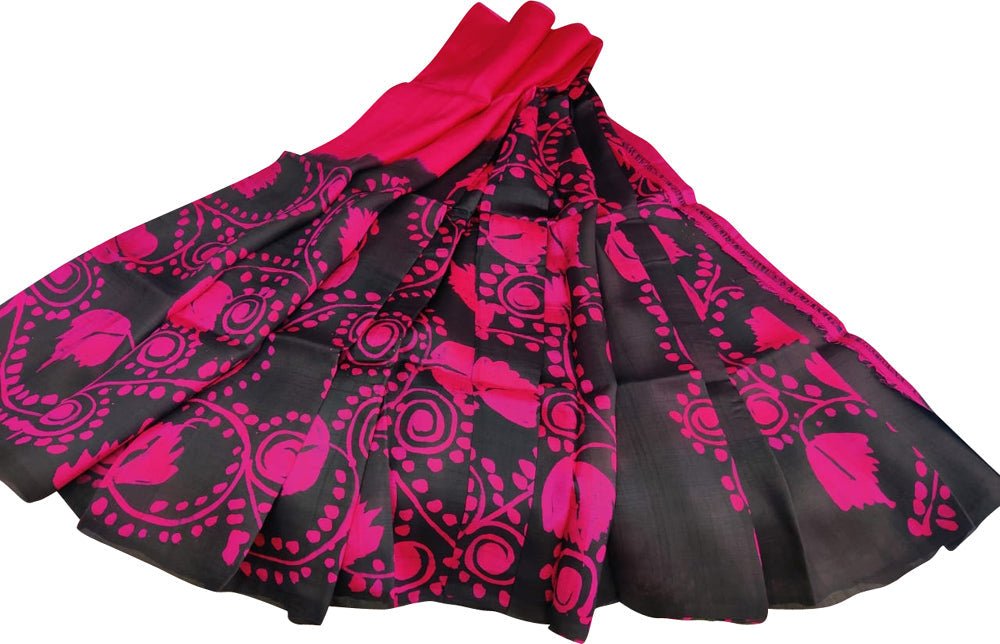 Multicolor Hand Batik Pure Bishnupuri Silk Saree - Luxurion World