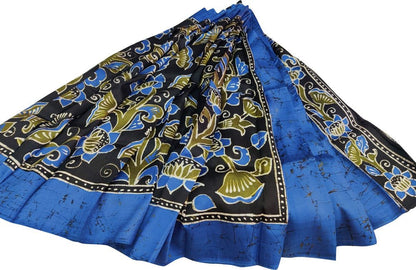 Multicolor Hand Batik Pure Bishnupuri Silk Saree Luxurionworld