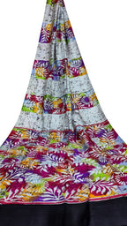 Multicolor Hand Batik Silk Saree - Luxurion World