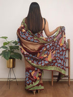 Multicolor Hand Batik Silk Saree - Luxurion World