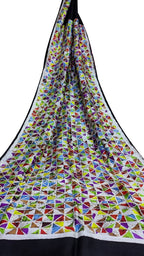 Multicolor Hand Batik Silk Saree - Luxurion World