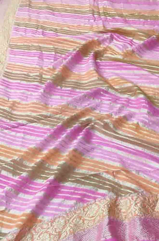 Multicolor Handloom Banarasi Brush Dye Pure Georgette Dupatta