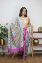 Multicolor Handloom Banarasi Pure Georgette Brush Dye Dupatta - Luxurion World