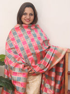 Multicolor Handloom Banarasi Pure Katan Silk Dupatta - Luxurion World