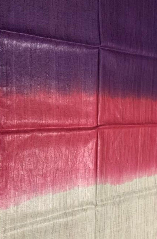 Multicolor Handloom Bhagalpur Eri Ghicha Silk Dupatta - Luxurion World