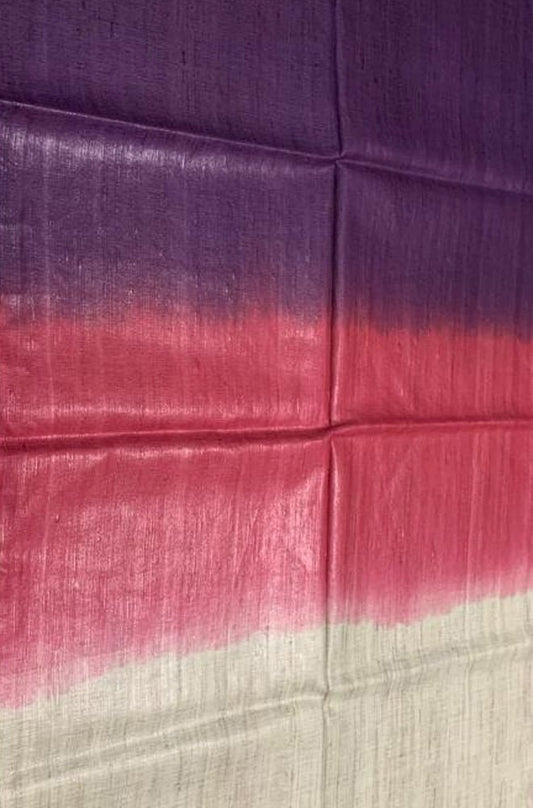 Multicolor Handloom Bhagalpur Eri Ghicha Silk Dupatta - Luxurion World