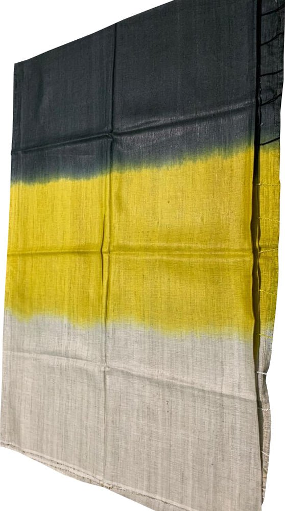 Multicolor Handloom Bhagalpur Eri Ghicha Silk Dupatta - Luxurion World